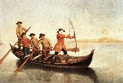 Duck Hunters on the Lagoon s LONGHI, Pietro